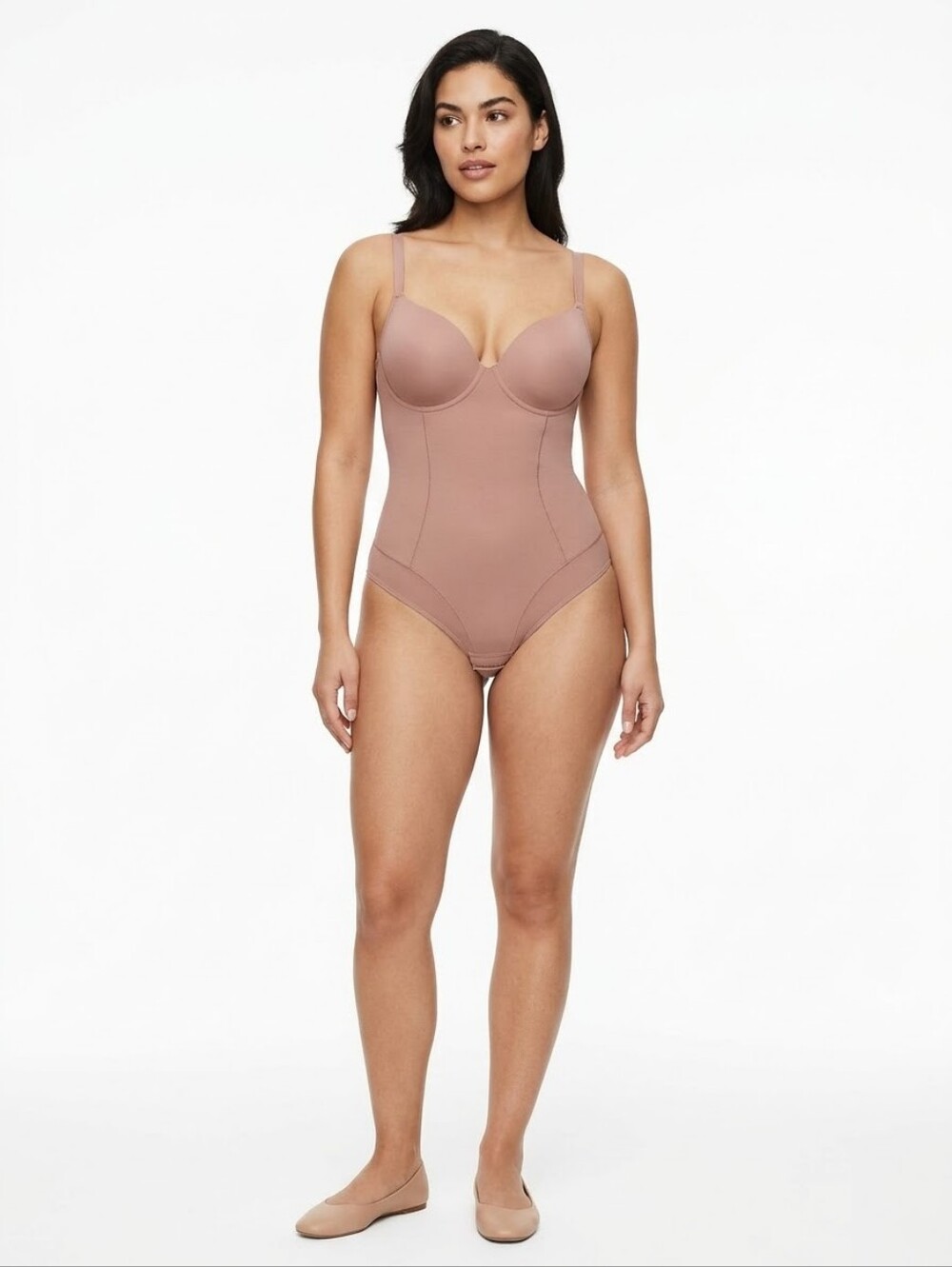 Nicole Miller Body Suit Women's Large Tummy Control Shapewear Butt Shaper Stretc